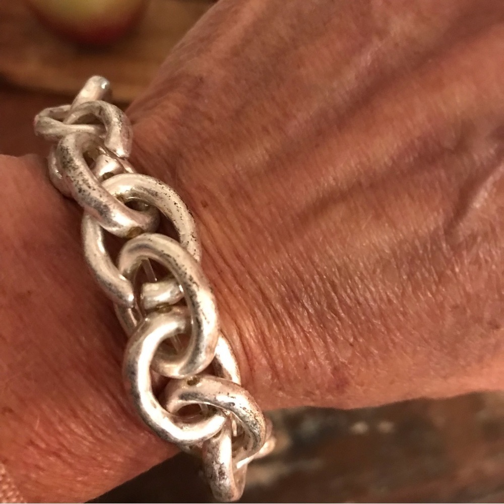 ▪️Silver Hammered Link Bracelet